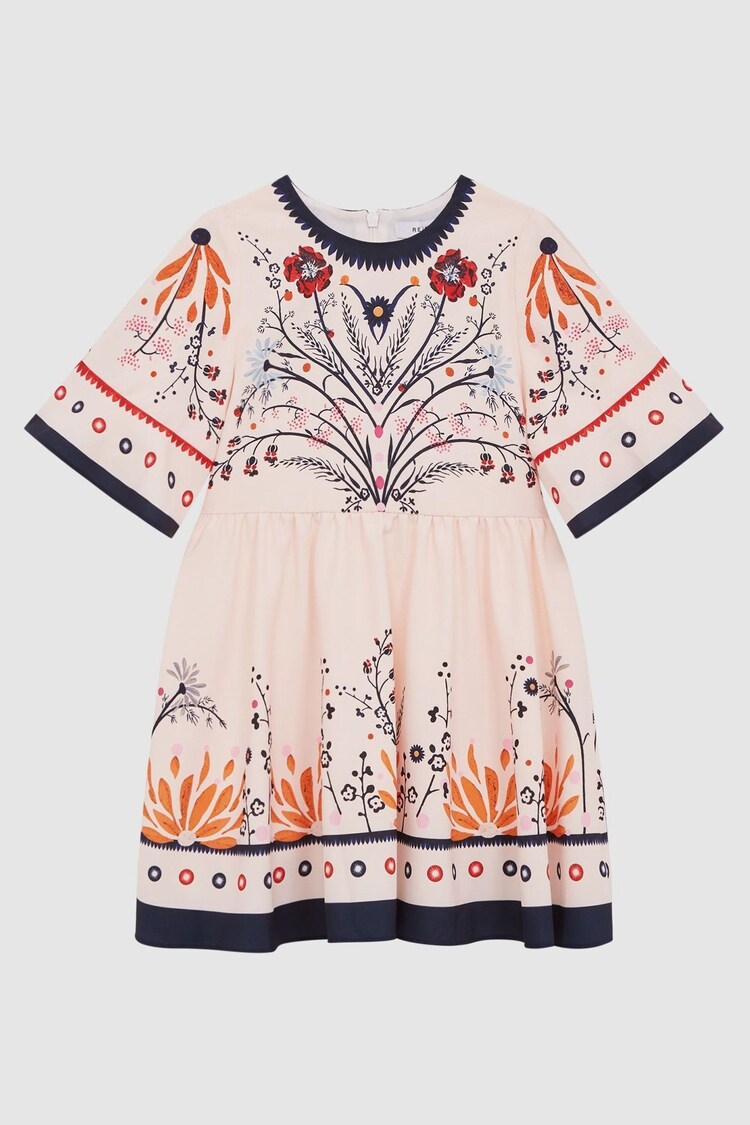 Reiss Ivory Ania Senior Floral Printed Dress - Image 1 of 1
