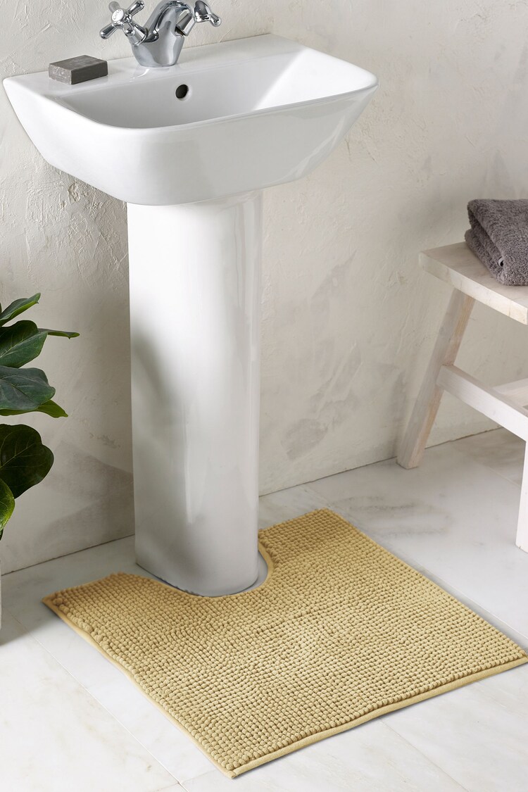 Ochre Yellow Bobble Pedestal Bath Mat - Image 1 of 1
