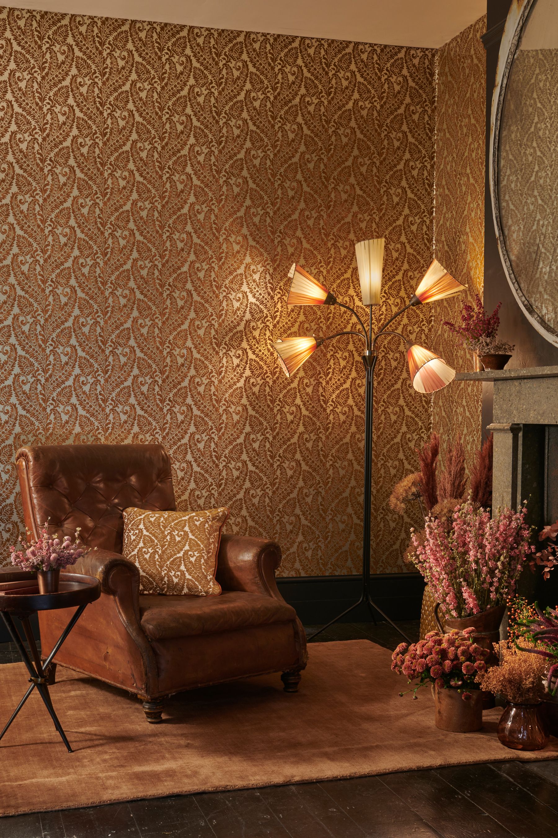 Buy Clarke and Clarke Red Regale Wallpaper from the Next UK online shop