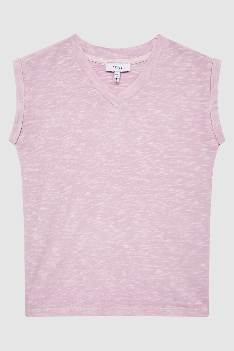 Reiss Lilac Freddie Junior Jersey V Neck T-Shirt - Image 1 of 1