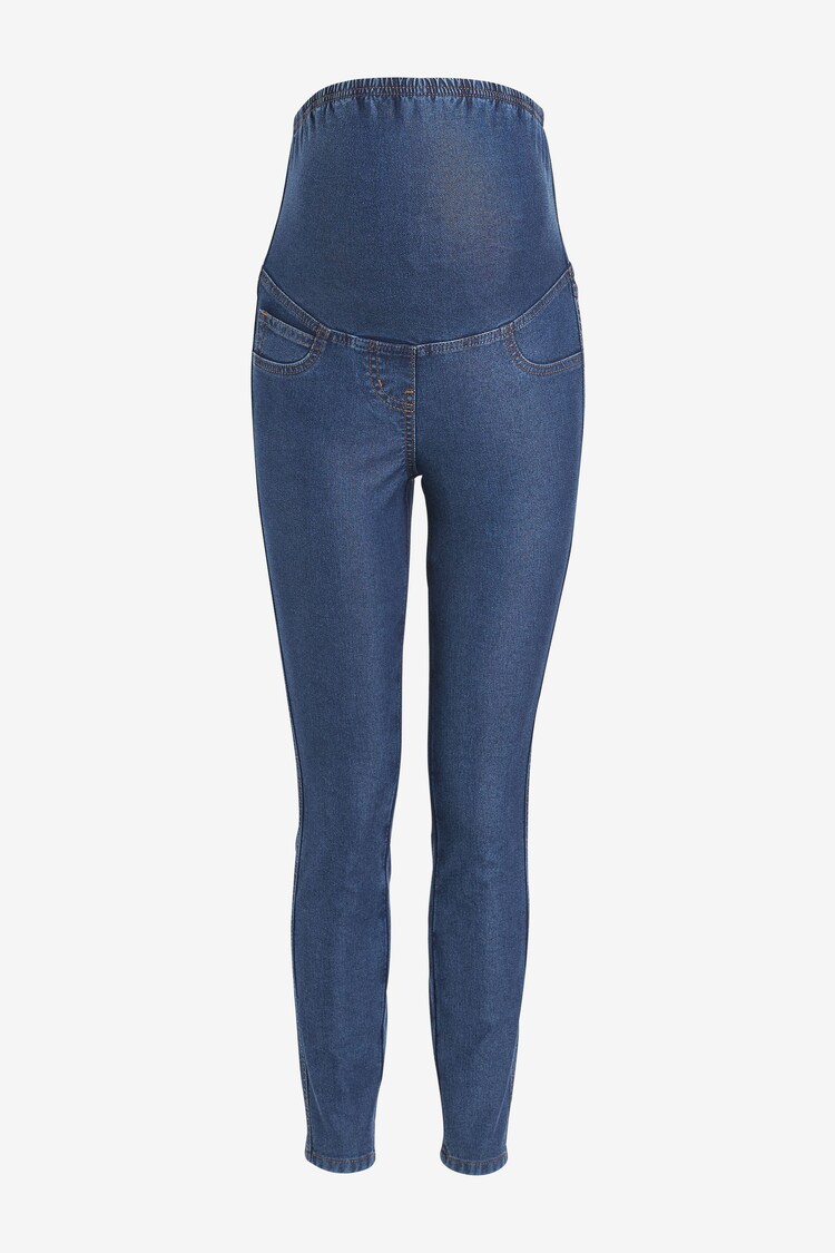 Dark Wash Maternity Denim Look Leggings - Image 1 of 1 Dark Wash Maternity Denim Look Leggings - Image 1 of 1