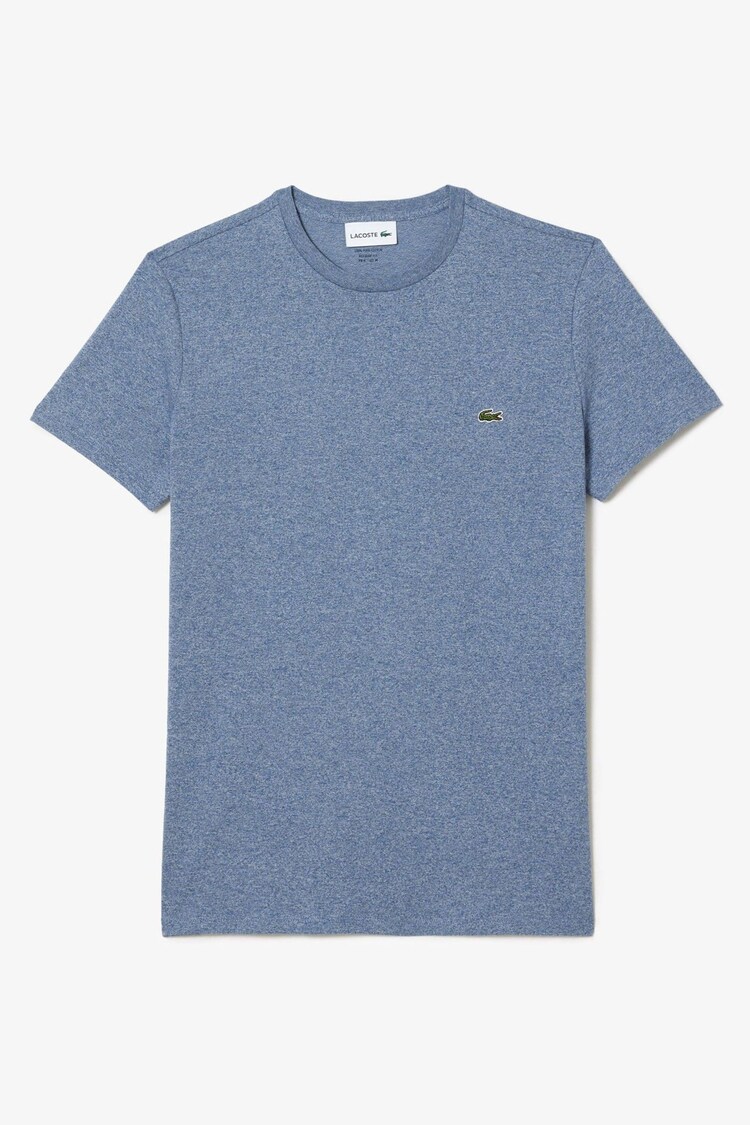 Синий меланж - Футболка из 100% хлопка пима Lacoste Luxury - Image 1 of 1