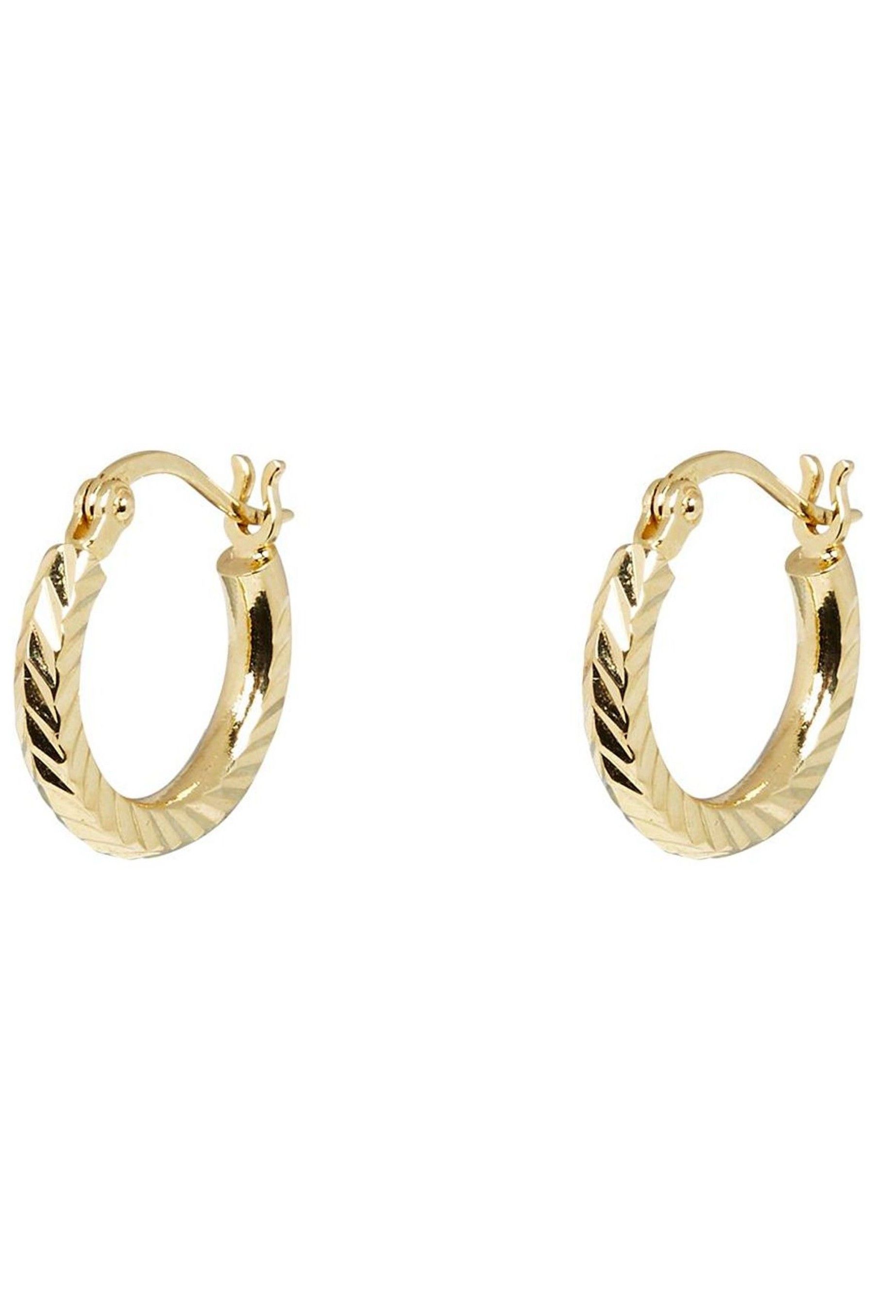 Buy Oliver Bonas Silver Tone Terra Hoop Earrings from the Next UK online shop