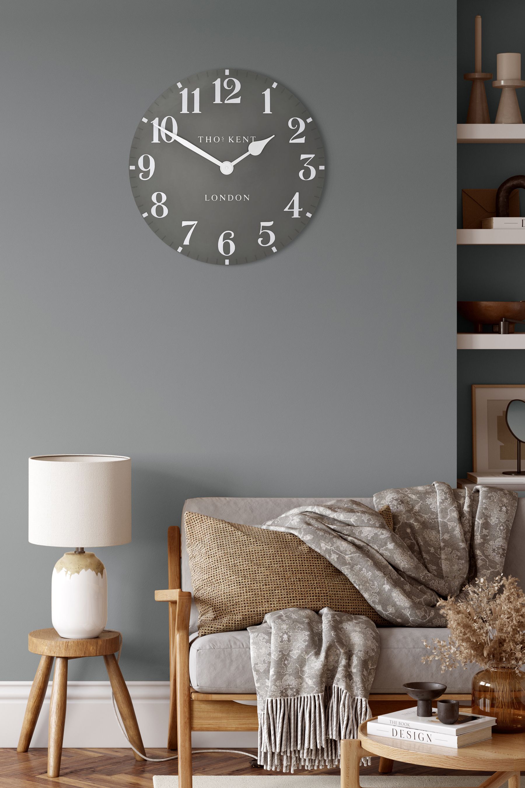 Buy Thomas Kent Clocks Grey Classic Arabic Dolphin Grey Large Wall