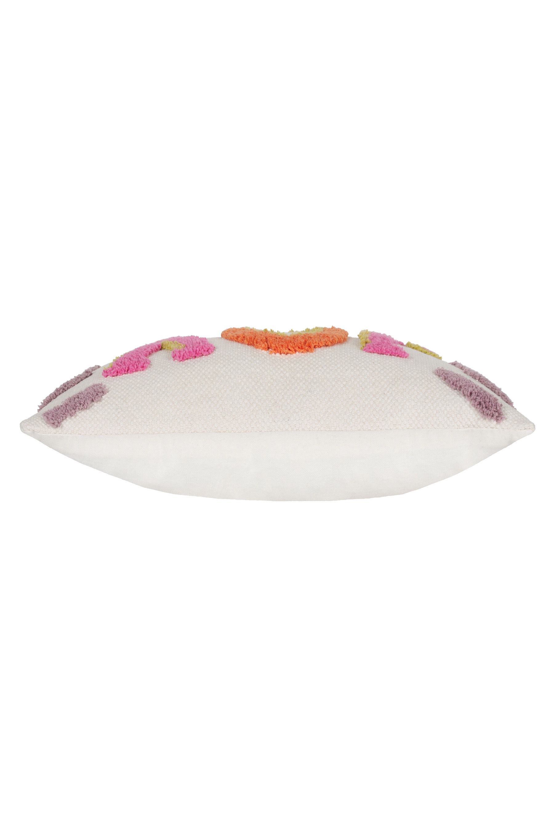 Buy heya home Multicolour Joy Slogan Cotton Tufted Cushion from the