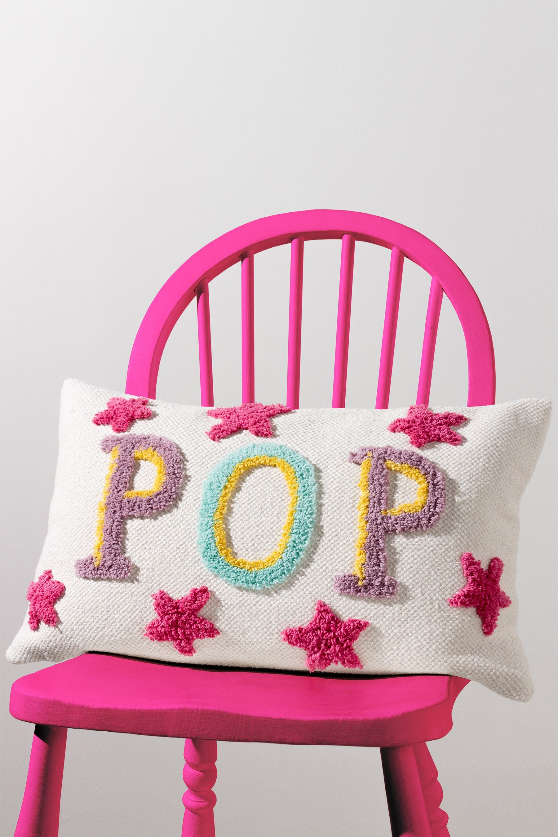 Buy heya home Multicolour Pop Slogan Cotton Tufted Cushion from the