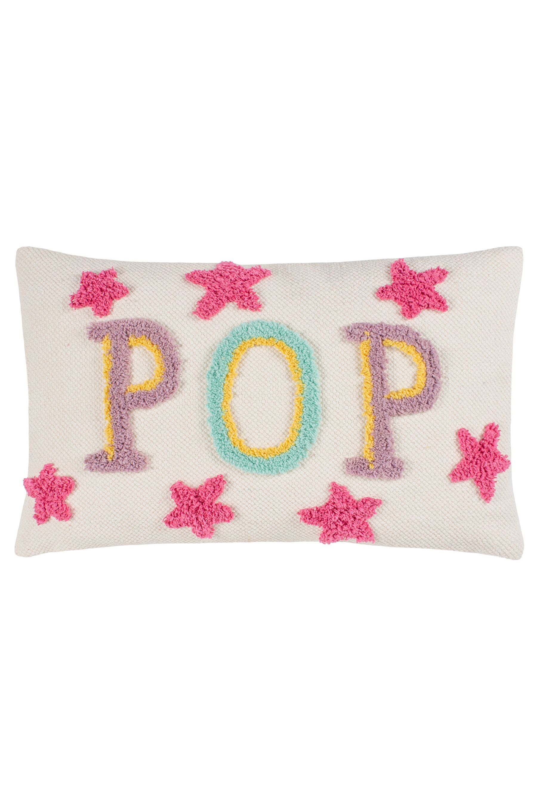 Buy heya home Pop Slogan Cotton Tufted Cushion from the Next UK online shop