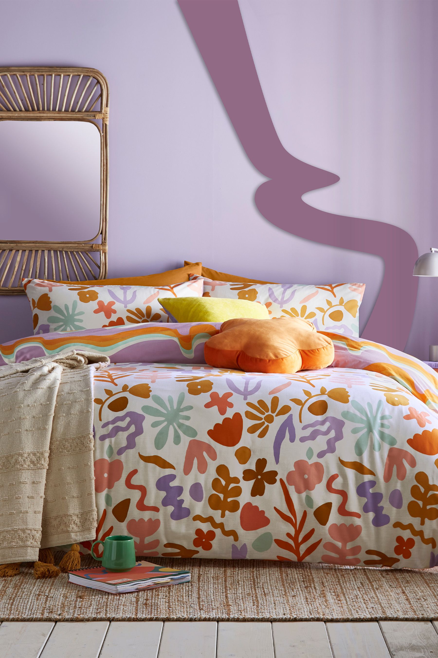 Buy furn. Pink Amelie Floral Reversible Duvet Cover and Pillowcase Set