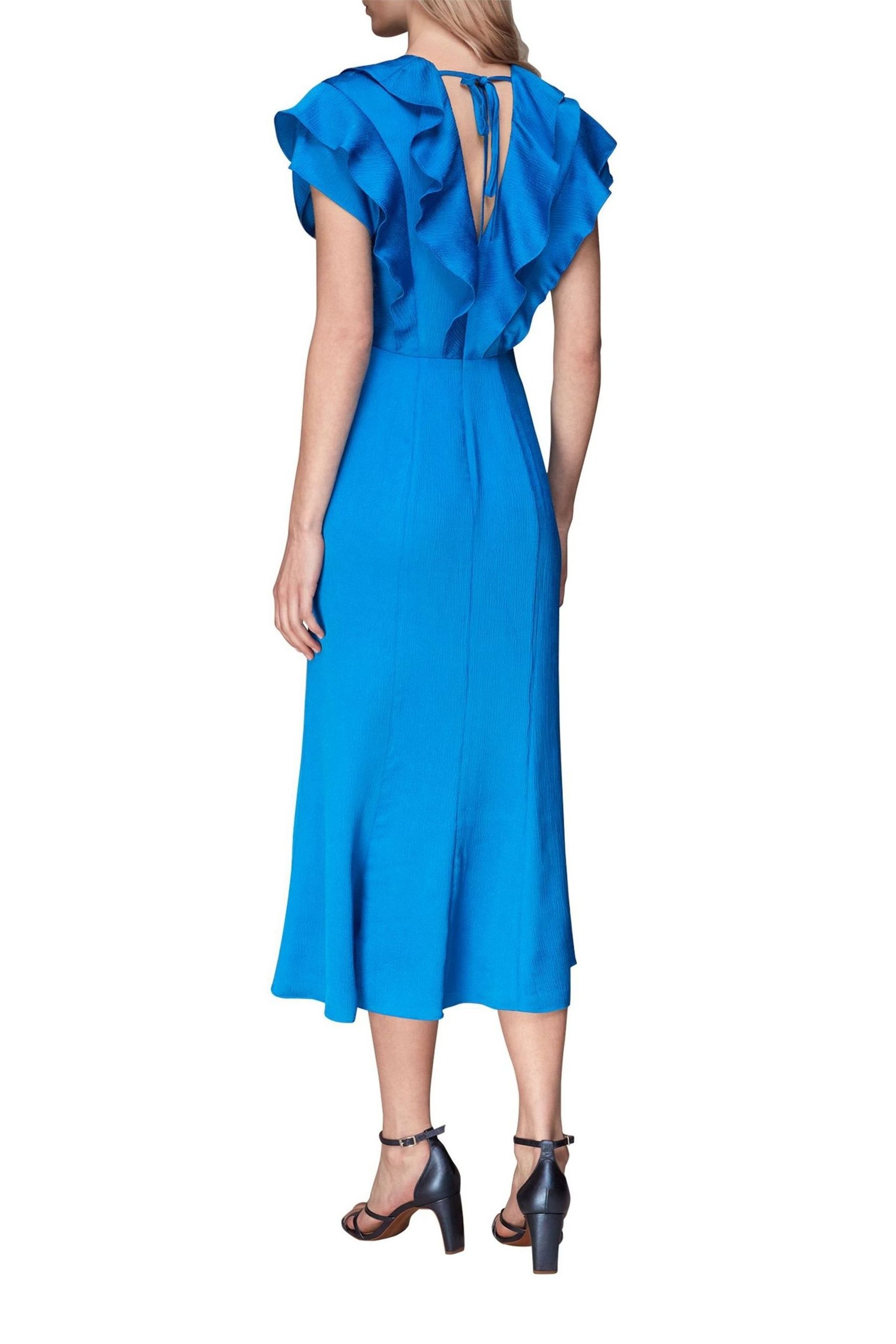 Buy Whistles Blue Adeline Frill Midi Dress from Next Ireland