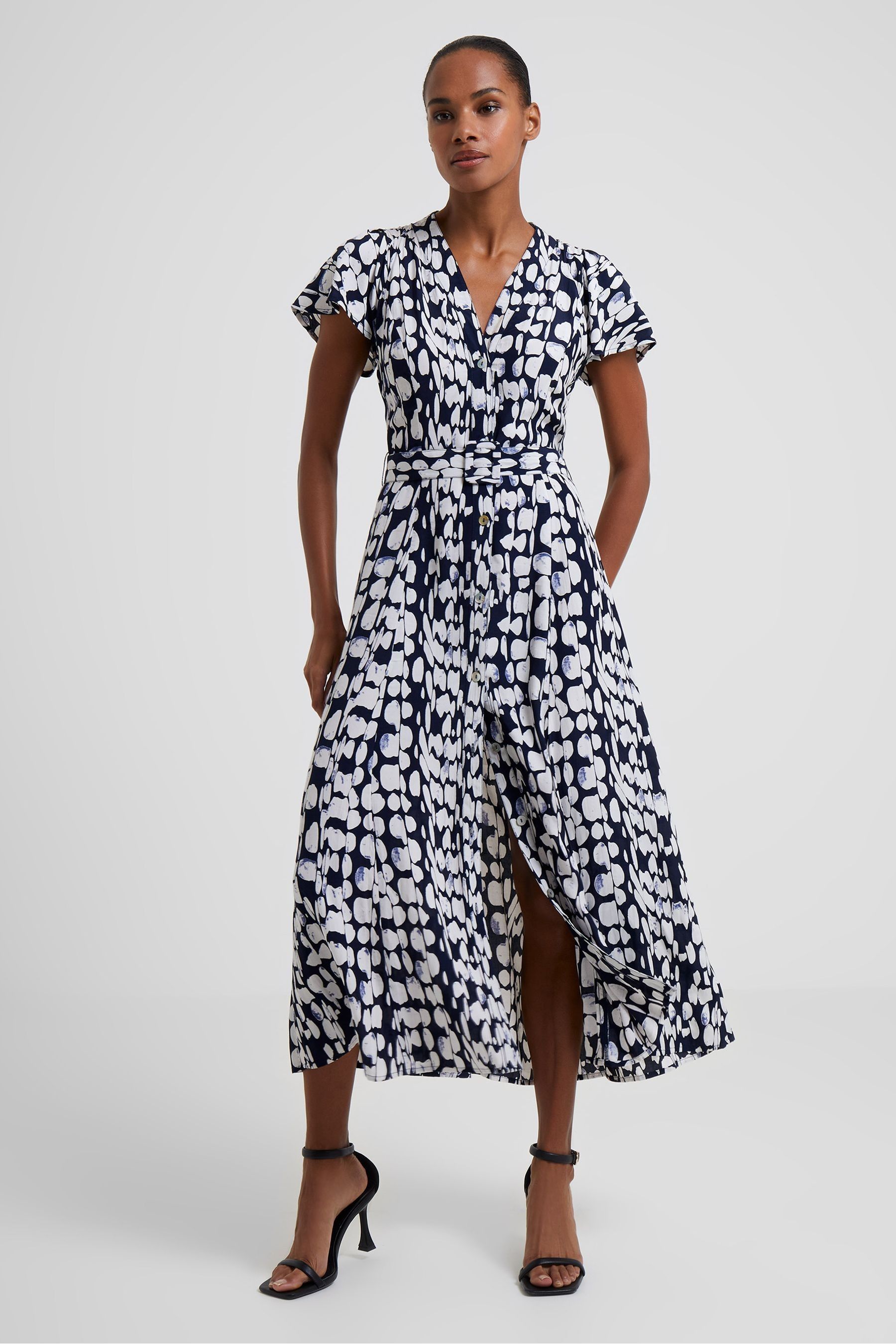 Buy French Connection Blue Islanna Crepe Printed Dress from Next Ireland