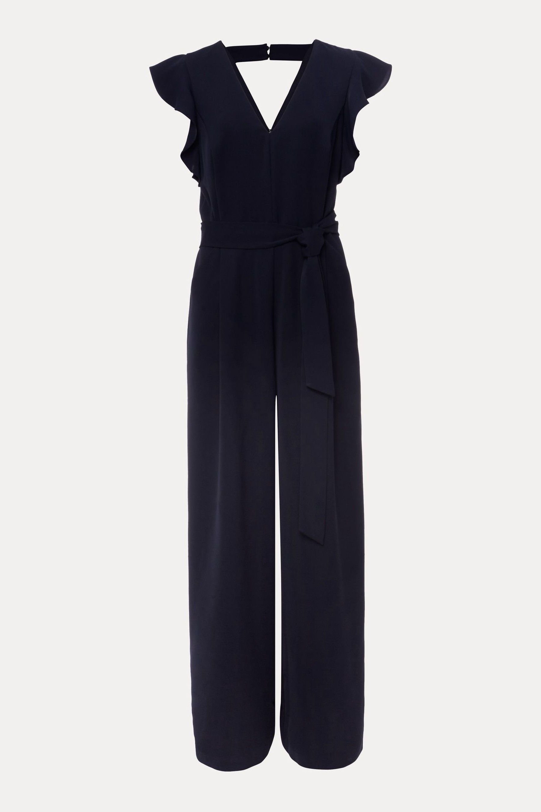 Buy Phase Eight Blue Petite Kallie V-Neck Frill Jumpsuit from the Next ...