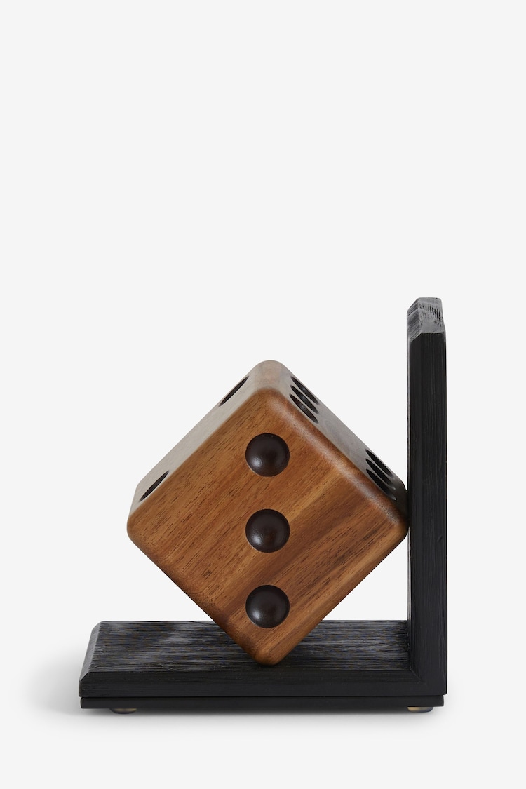 Sujetalibros de madera en forma de dado Bronx - Imagen 1 de 1