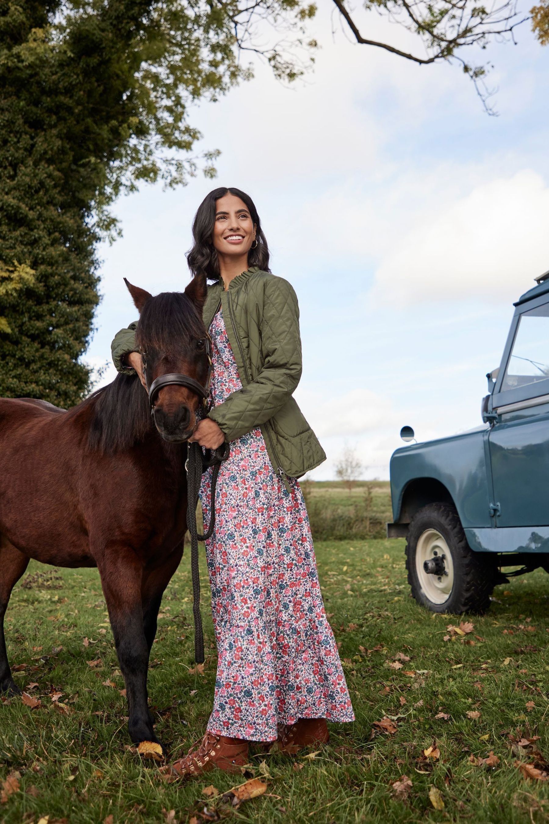 Buy Joules Green Hambleton Short Diamond Quilt Jacket from Next Ireland