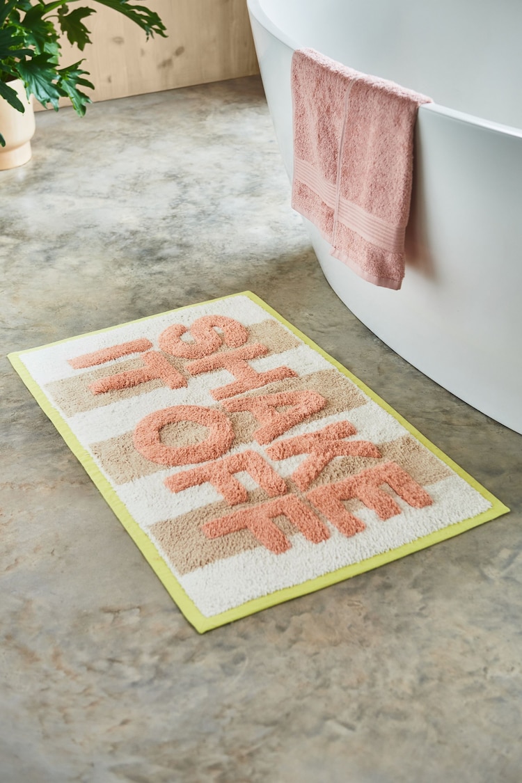 Pink Shake It Off 100% Cotton Bath Mat - Image 1 of 1