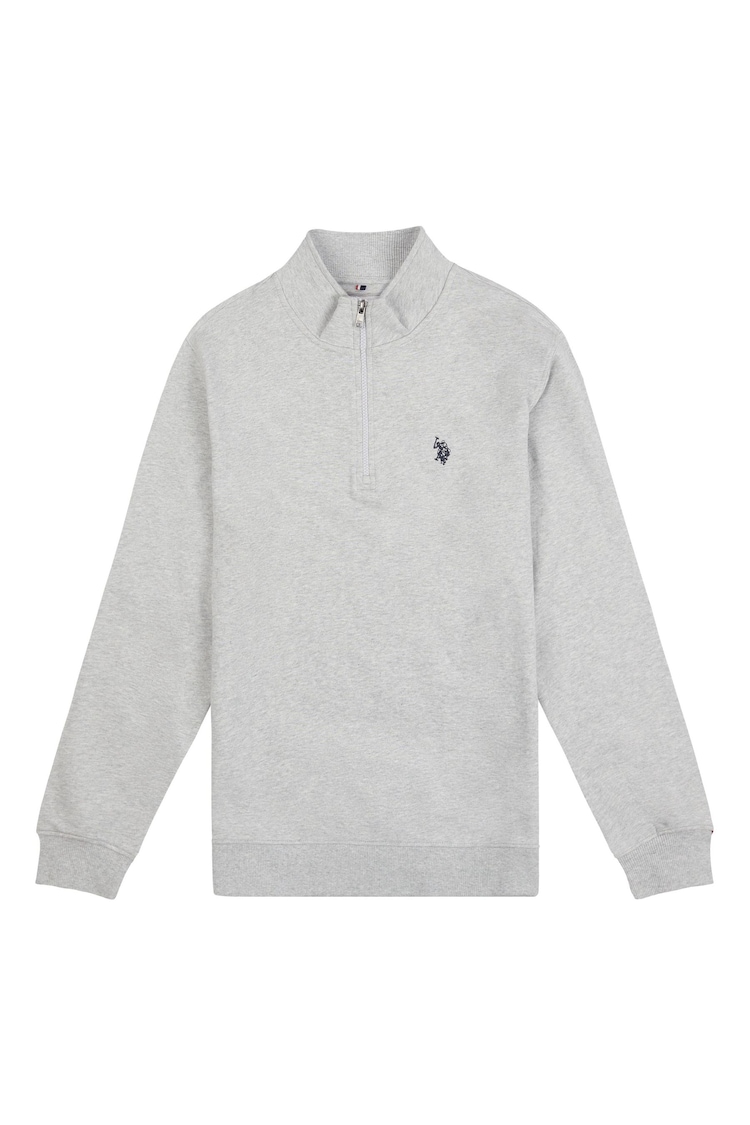U.S. Polo Assn. Grey Mens Classic Fit Quarter Zip Sweatshirt - Image 1 of 1
