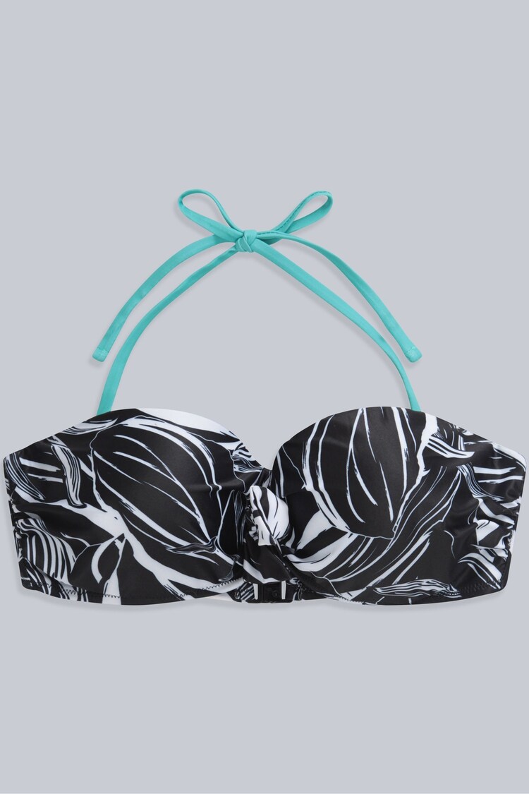 Animal Black Docks Printed Tie Front Womens Bikini Top - Image 1 of 1