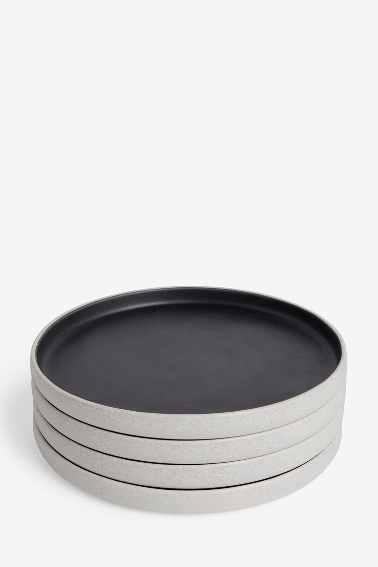 Set of 4 Black Otis Side Plates - Image 1 of 1