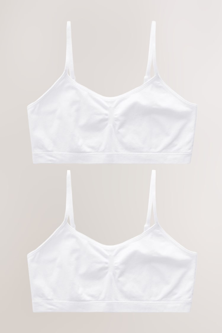 Weiß - 2er-Pack nahtlose Cropped-Tops (7–16 Jahre) - Bild 1 von 1 Weiß - 2er-Pack nahtlose Cropped-Tops (7–16 Jahre) - Bild 1 von 1