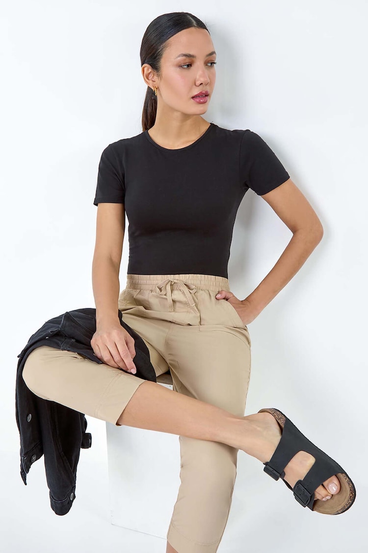 Roman 100% Cotton Cropped Cargo Trousers - Imagen 1 de 1 Roman 100% Cotton Cropped Cargo Trousers - Imagen 1 de 1
