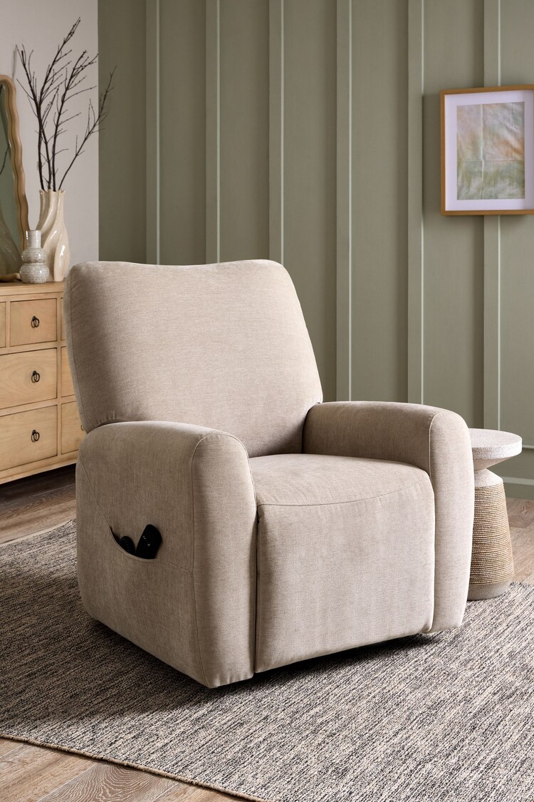 Fine Chenille Mink Brown Jaxon Riser Recliner Armchair - Image 1 of 1