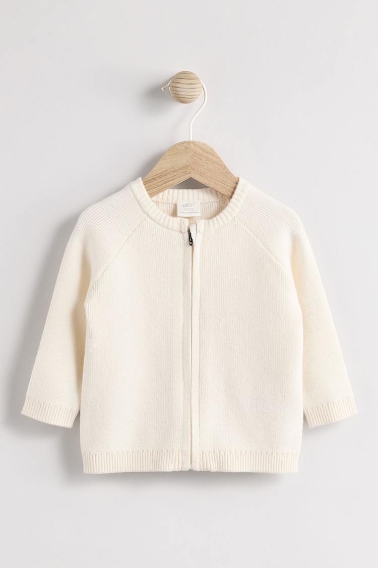 White Knitted Baby Cardigan - Image 1 of 1