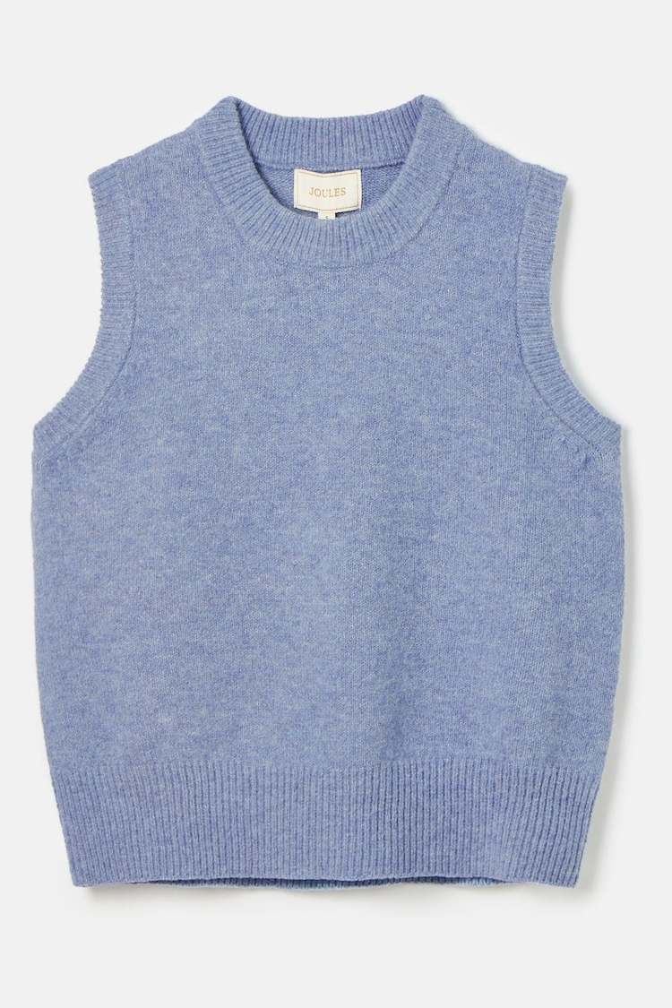 Joules Holly Light Blue Regular Fit Knitted Vest - Image 1 of 1