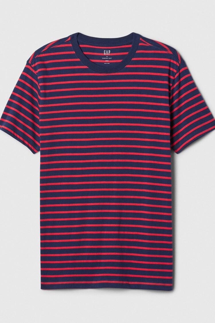 Gap Navy/Blue Stripe Cotton Everyday Soft Stripe T-Shirt - Image 1 of 1