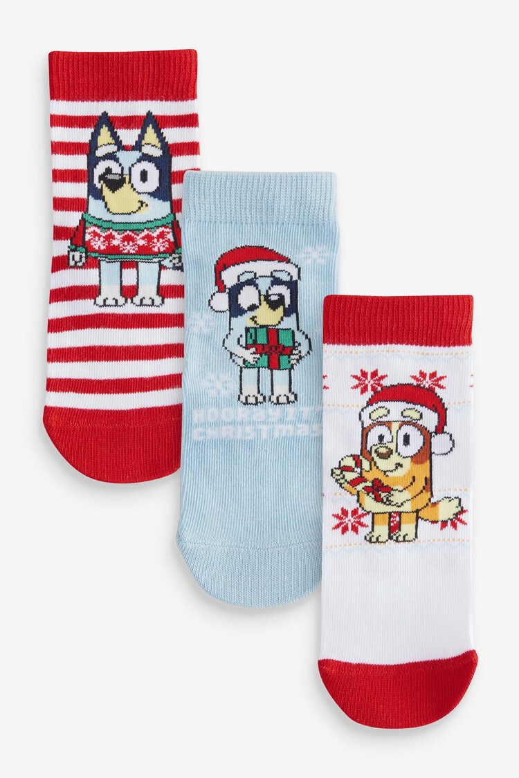Christmas Bluey Cotton Rich License Socks 3 Pack - Image 1 of 1