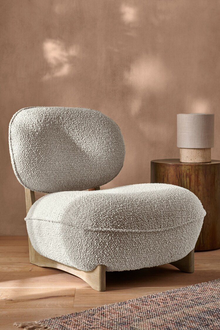 French Connection Cream Loop Boucle Jaivik Accent Chair - Image 1 of 1