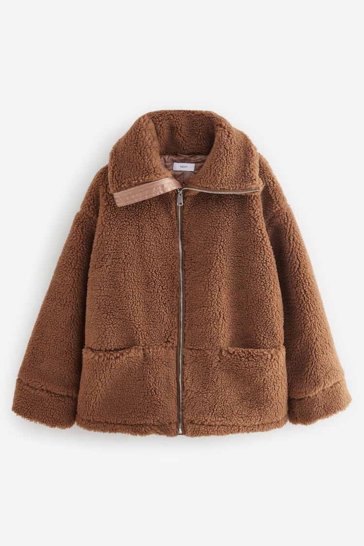 Tan Brown Teddy Borg Jacket - Image 1 of 1