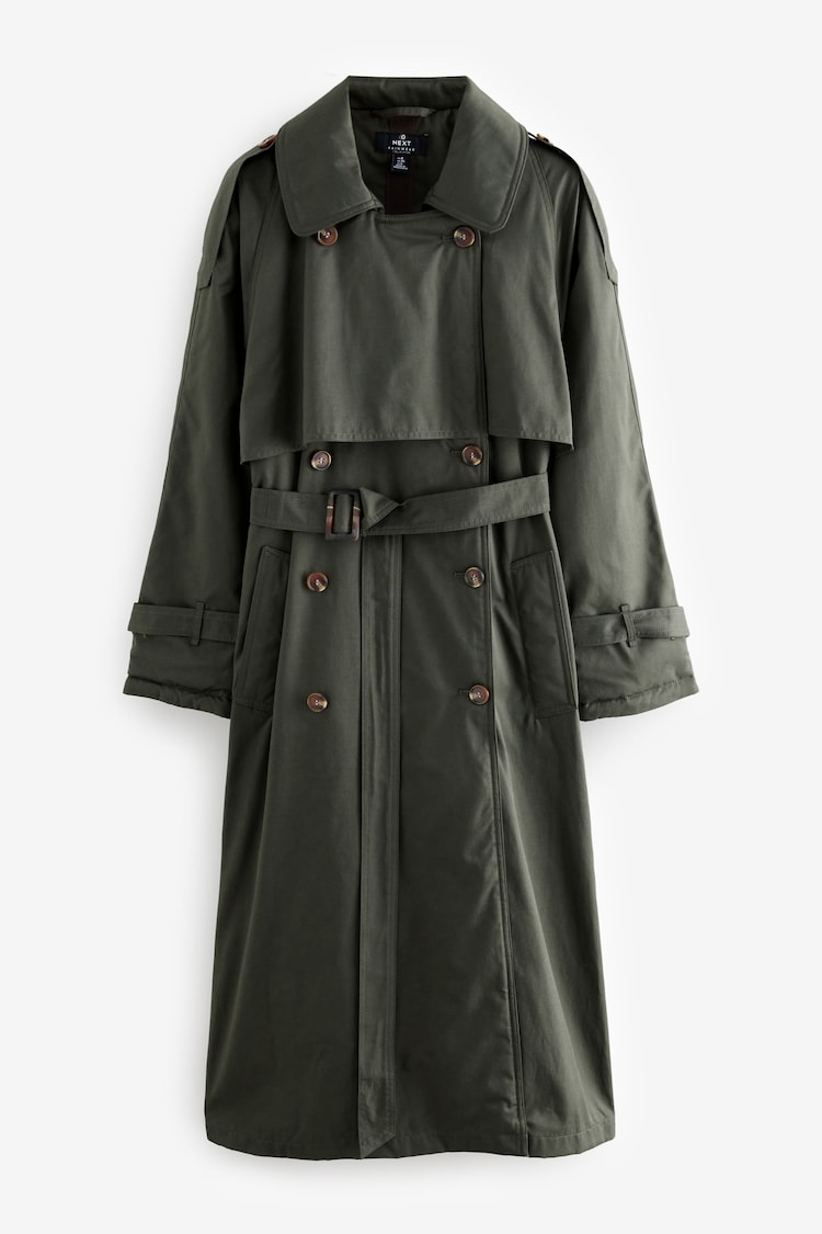 Khaki Green Premium Padded Padded Trench Coat - Image 1 of 1