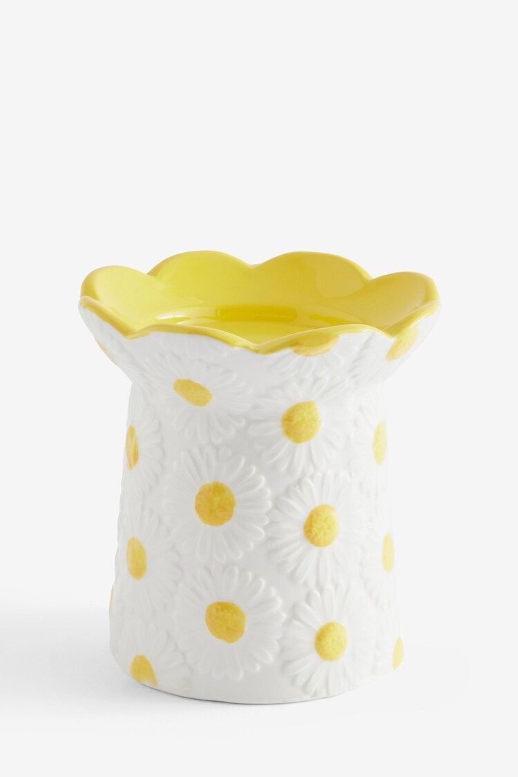 Yellow Floral Daisy Embossed Candle Holder - Image 1 of 1
