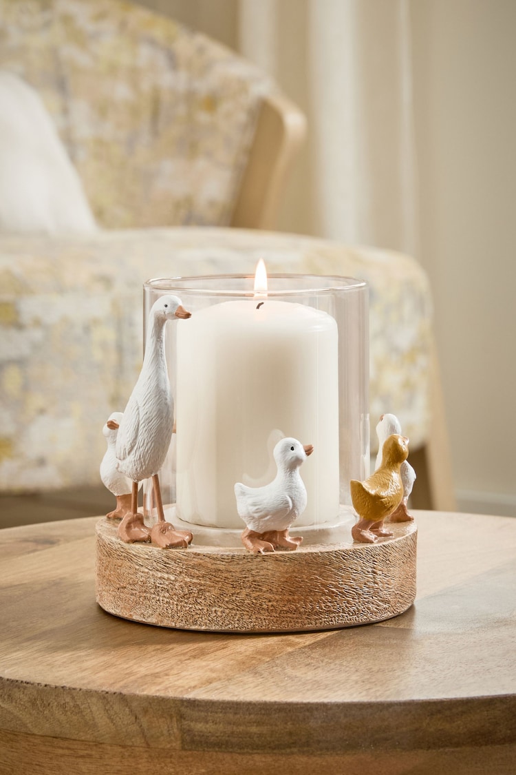 White/Yellow Duck Family Candle Holder Tealight - Image 1 of 1