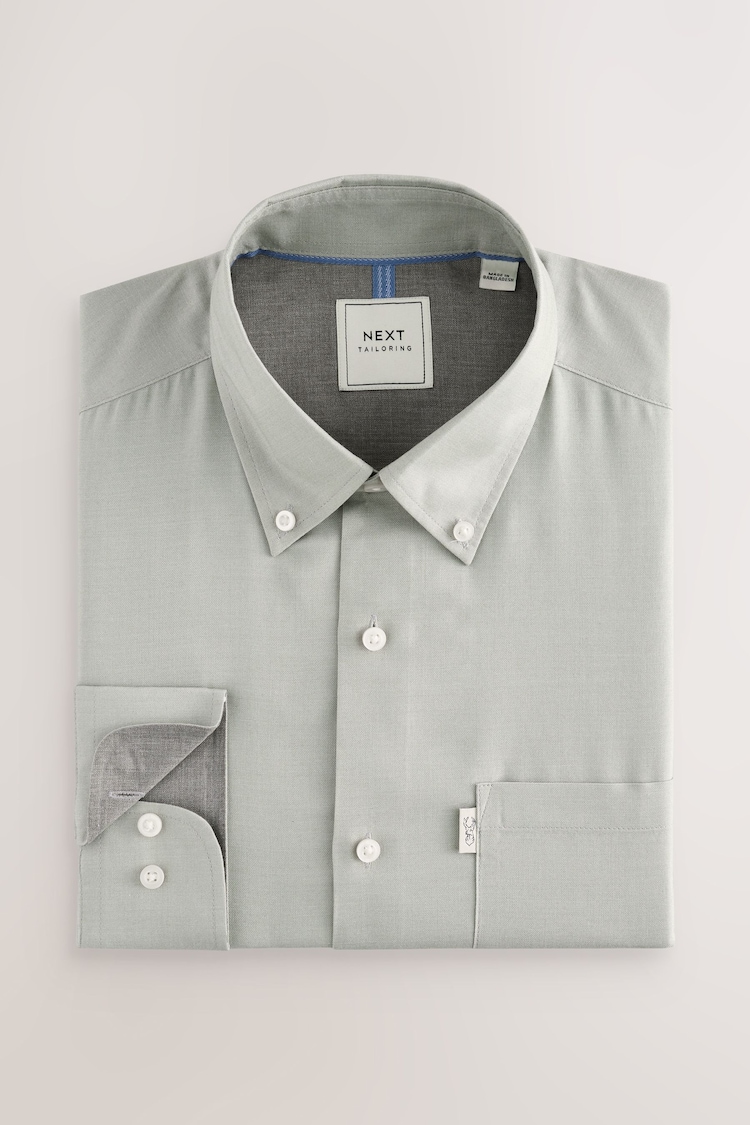 Зеленый - Обычный крой - Button Down Easy Iron Oxford Shirt - Image 1 of 1