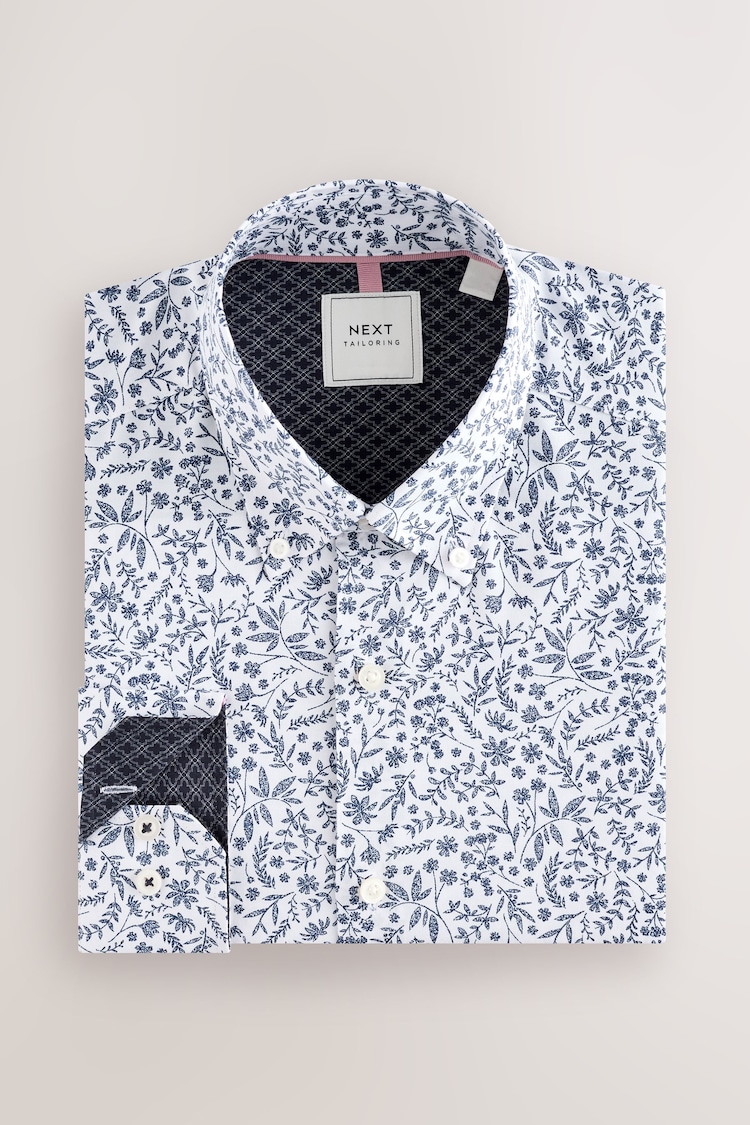 White/Blue Floral Regular Fit - Image 1 of 1 White/Blue Floral Regular Fit - Image 1 of 1