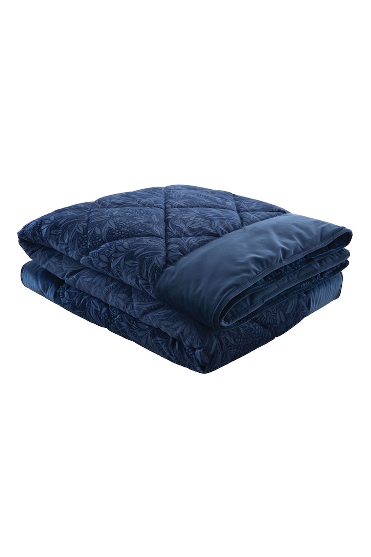 Laura Ashley Navy Blue Barley Embossed Quilted Bedspread - Image 1 of 1