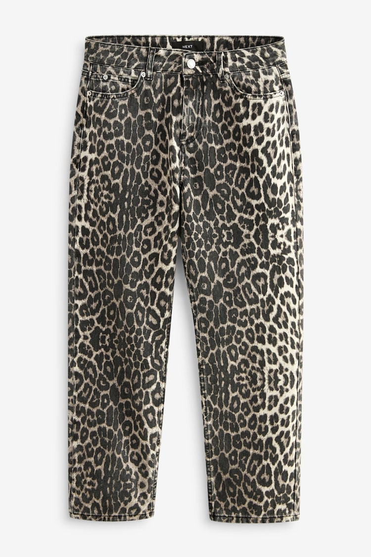 Imprimé léopard - Jean droit 100% coton - Image 1 of 1