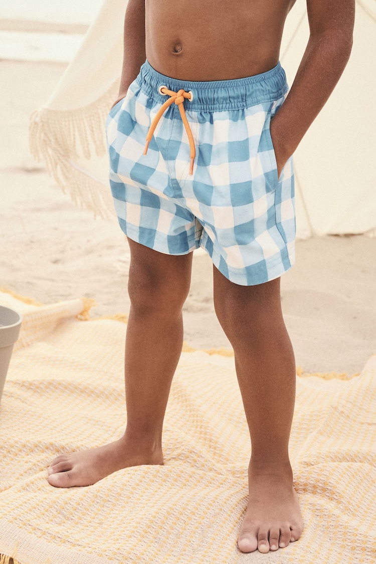 Blue Gingham Swim Shorts (3mths-7yrs) - Image 1 of 1