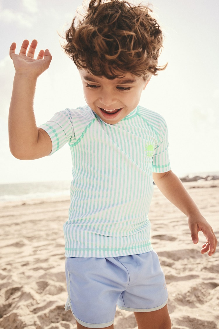 Green Stripe Rash Vest (3mths-7yrs) - Image 1 of 1