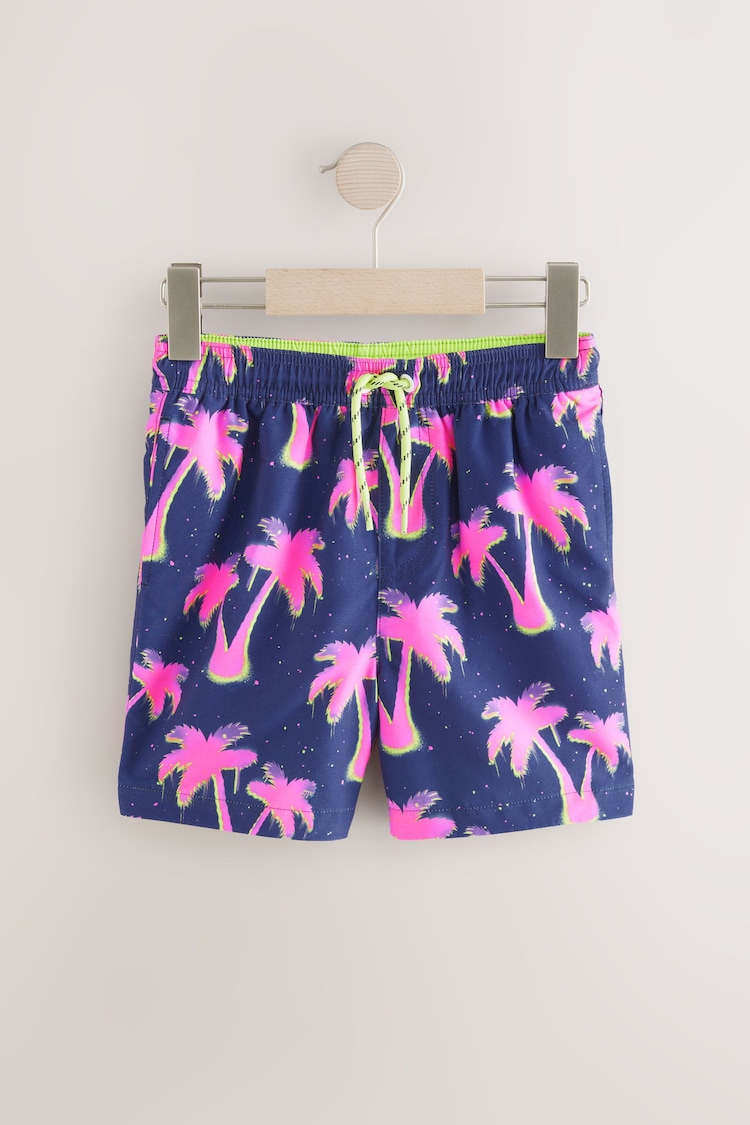 Pink Palm Tree Printed Swim Shorts (3-16yrs) - Image 1 of 1