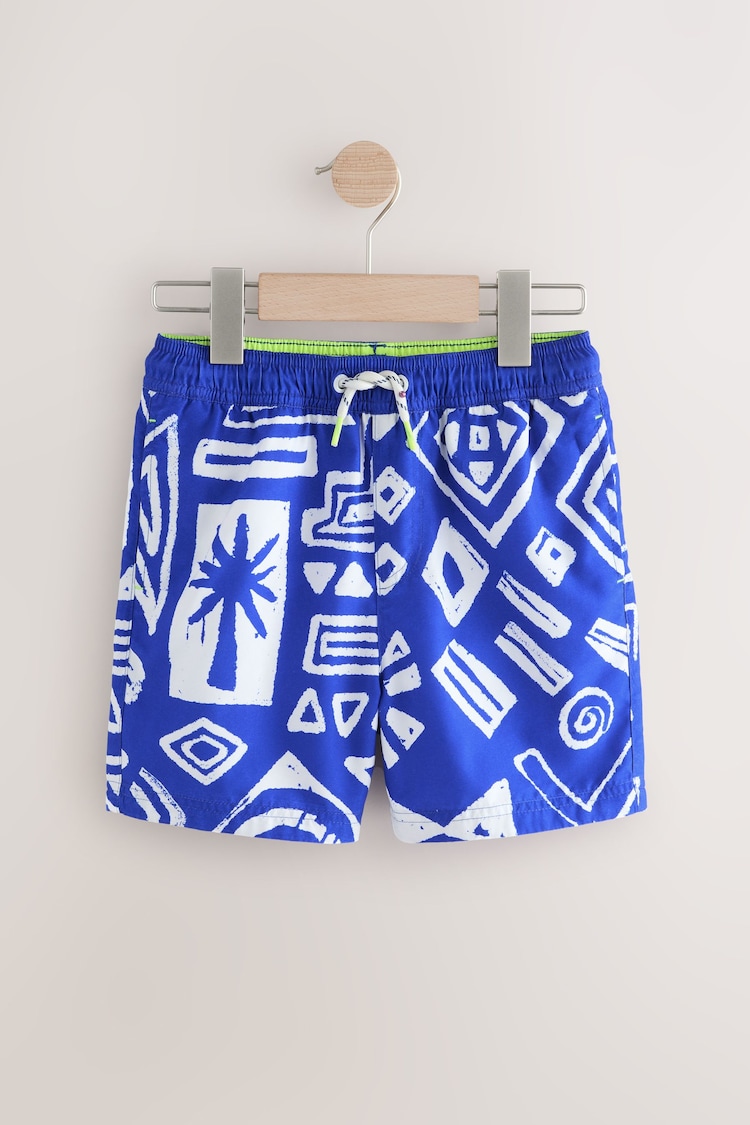 Blue Printed Swim Shorts (3-16yrs) - Image 1 of 1