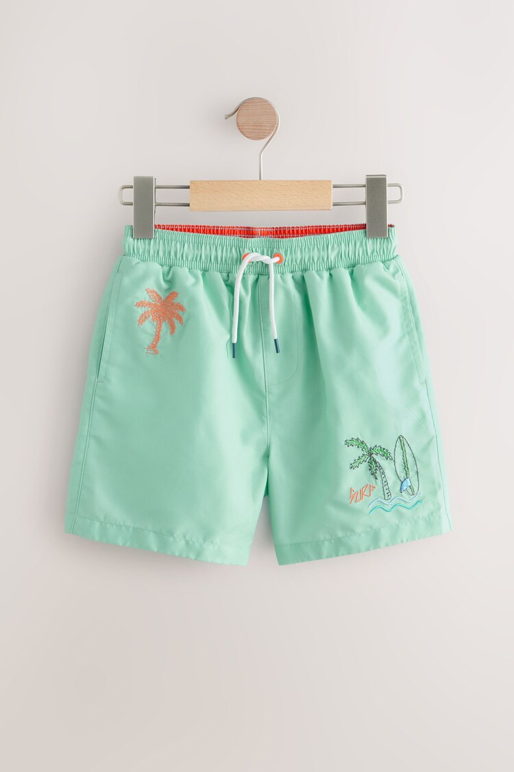 Sage Green Printed Swim Shorts (3-16yrs) - Image 1 of 1