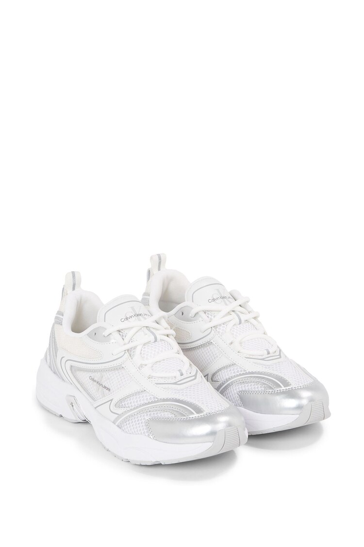 Calvin Klein Retro Tennis Low Lace White Trainers - Image 1 of 1