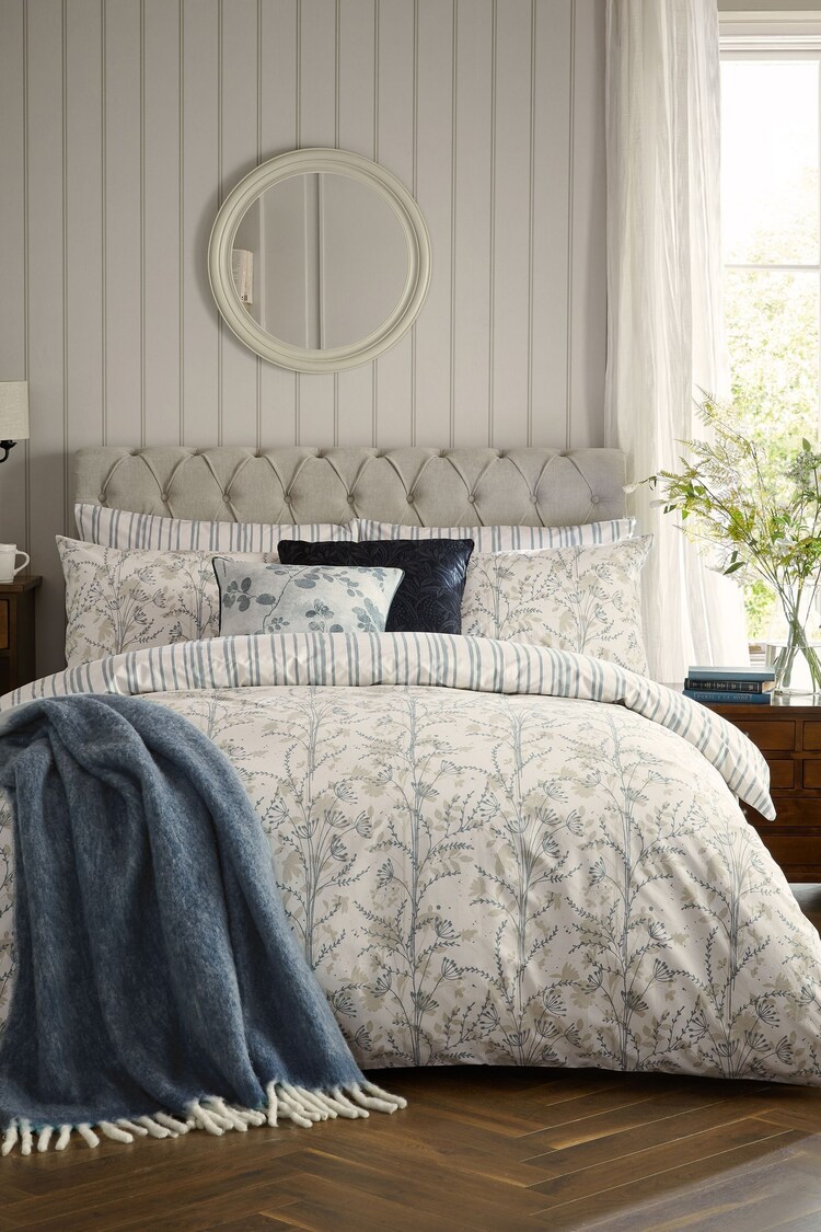 Laura Ashley Natural 100% Cotton Fennelton Duvet Cover and Pillowcase Set - Image 1 of 1