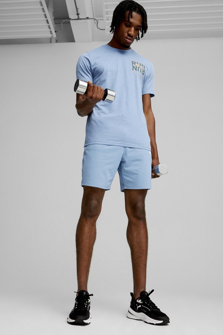 Puma Blue Cloudspun Knit Mens Training Shorts - Image 1 of 1