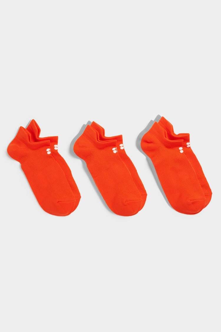 Sweaty Betty Orange Lightweight Trainer Socks 3 Pack - Image 1 of 1