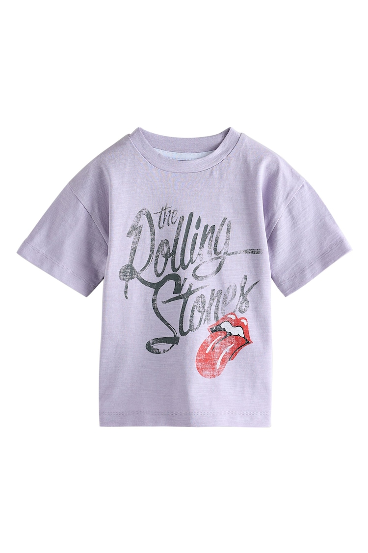 Lilac Rolling Stones Band Graphic Short Sleeve T-Shirt (3mths-8yrs) - Image 1 of 1