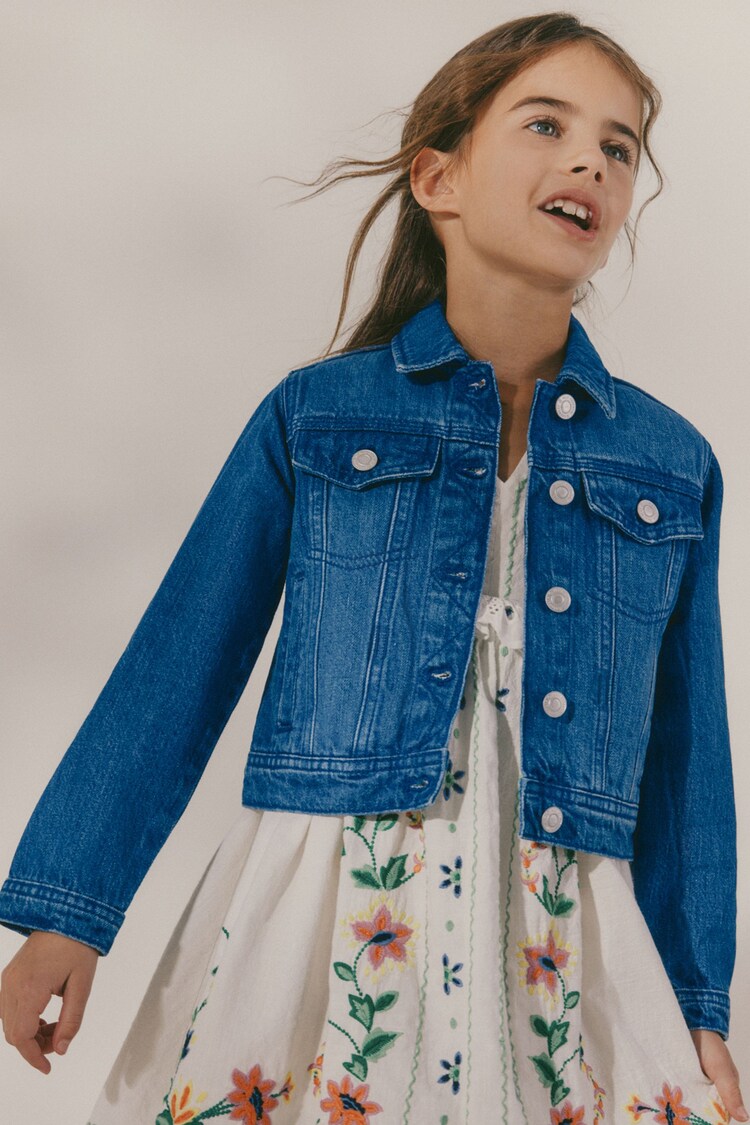 Denim Bright Blue Western 100% Cotton Jacket (3-16yrs) - Image 1 of 1
