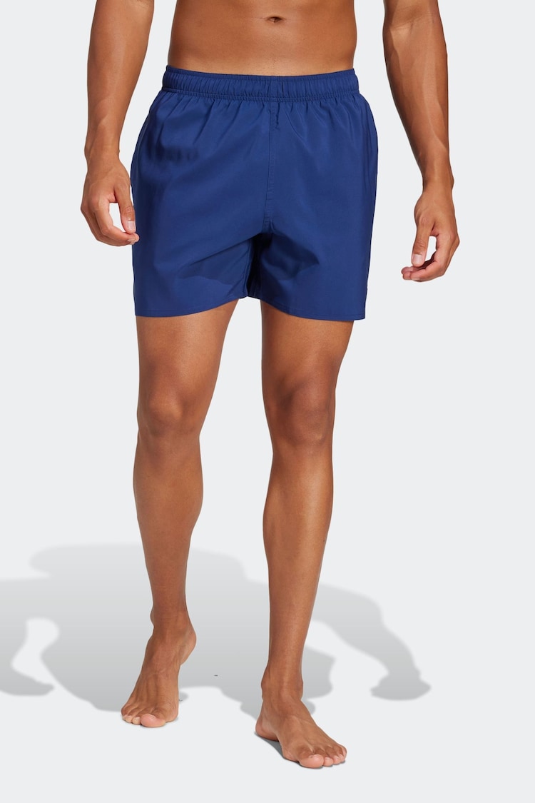 adidas Blue Solid CLX Short Length Swim Shorts - Image 1 of 1