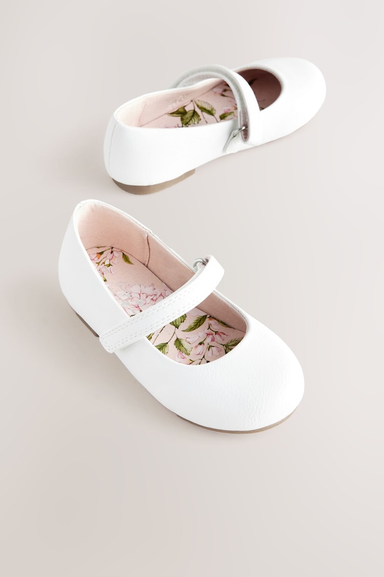 Blanco - Zapatos estilo merceditas con cierre de velcro para ocasiones especiales - Imagen 1 de 1